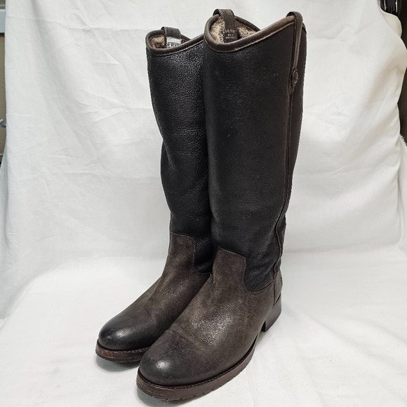 frye women's melissa button lug tall knee high boot
